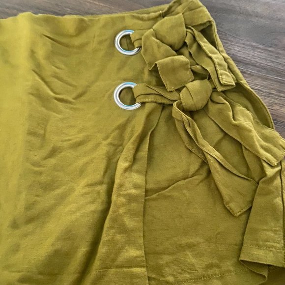 Forever 21 Green 💚 Linen Blend High Rise Skort . - Picture 3 of 6